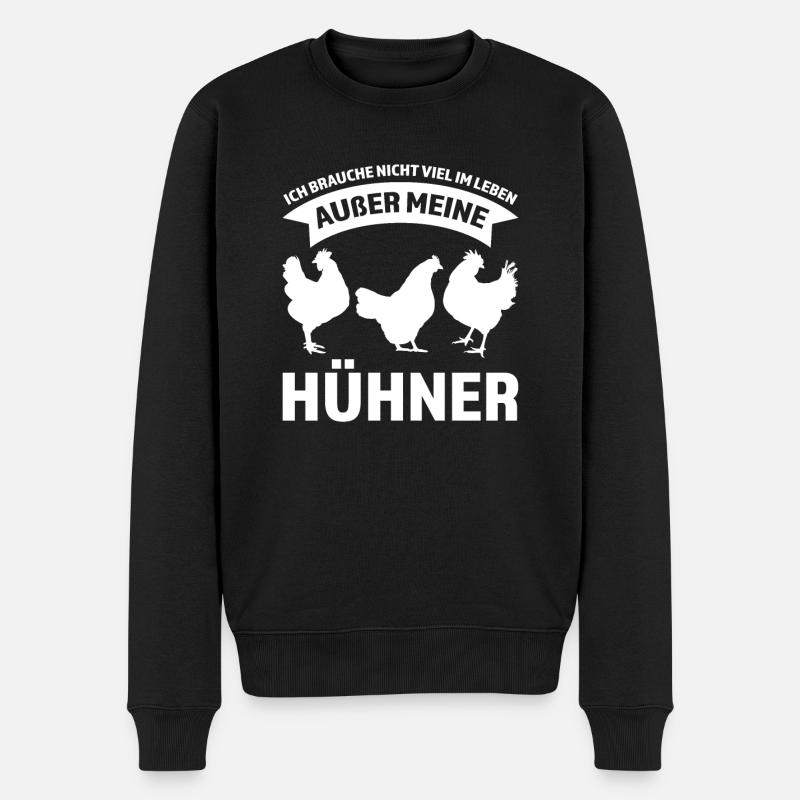 Hühner Huhn Hühnerzucht Geschenk - Männer Premium Bio Pullover - Schwarz