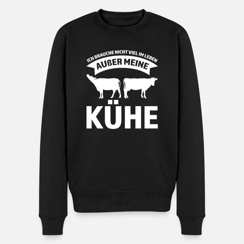 Kühe Kuh Rinder-Züchter Geschenk - Männer Premium Bio Pullover - Schwarz