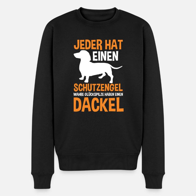 Dackel Hund Dackelliebhaber Geschenk - Männer Premium Bio Pullover - Schwarz