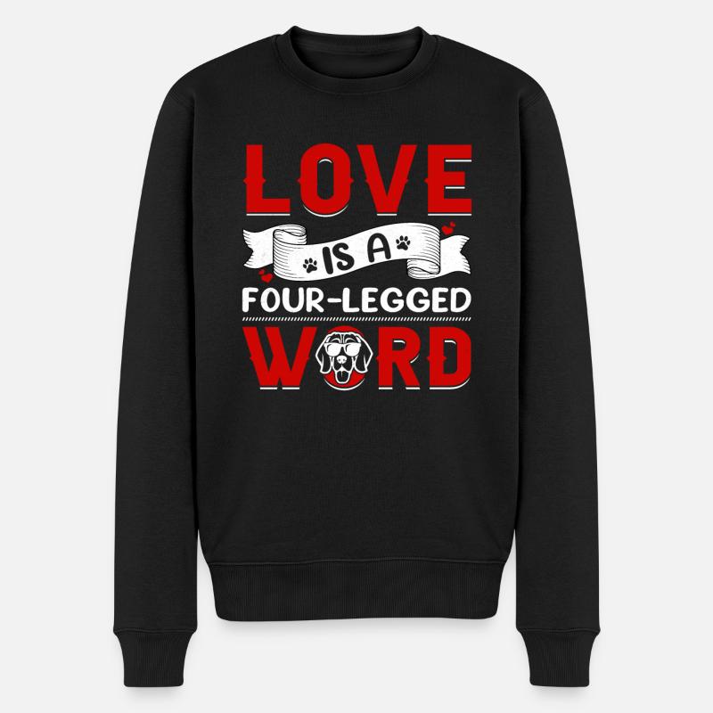 Beagle Love ami à quatre pattes Word Drôle - Pull Premium bio Homme - noir