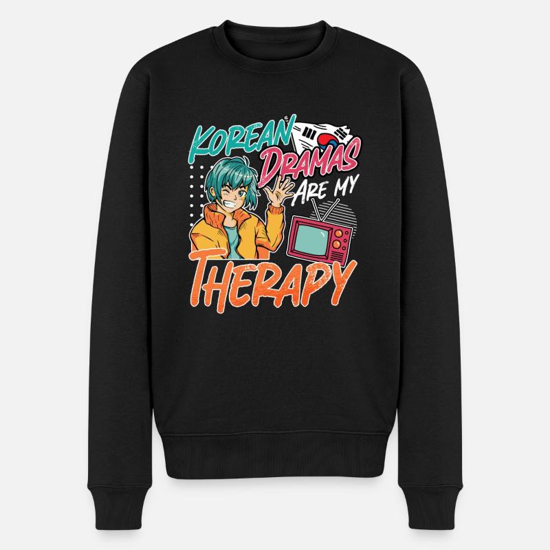 Korean Pop Design for a K-Pop Fashion Fan - Männer Premium Bio Pullover - Schwarz