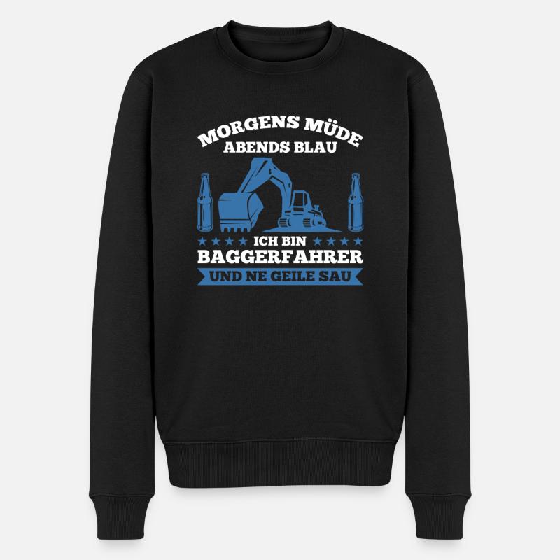Baggerfahrer Beruf Bagger Geschenk - Männer Premium Bio Pullover - Schwarz