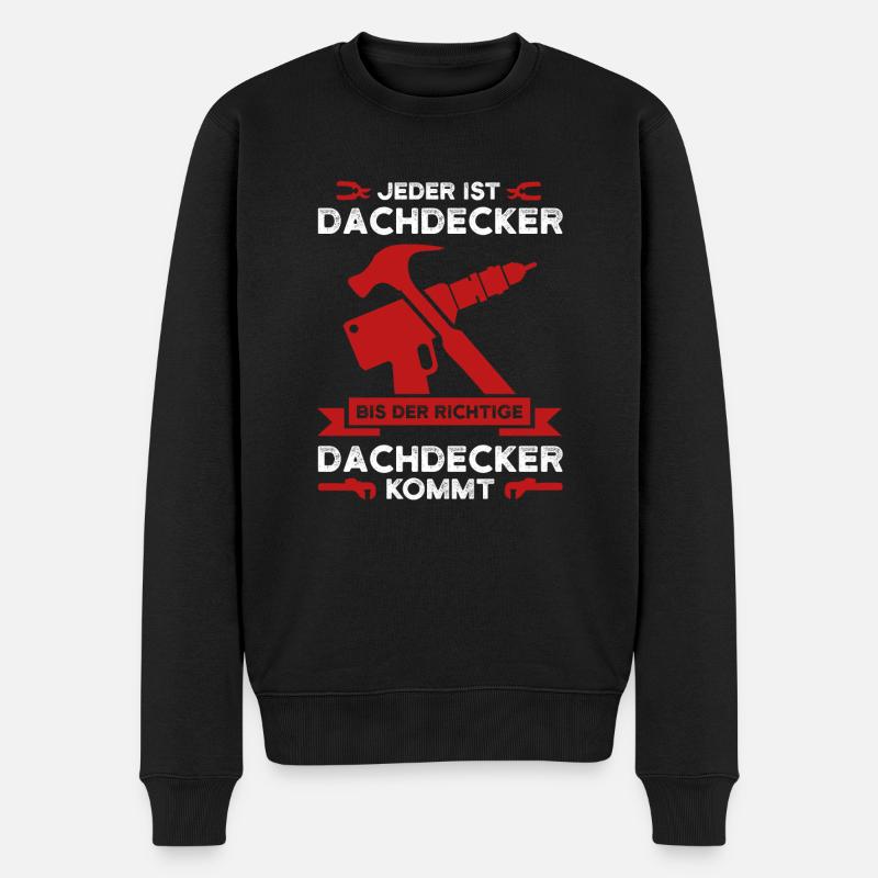 Dachdecker Beruf Dachdeckermeister Geschenk - Männer Premium Bio Pullover - Schwarz