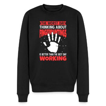 Finger painting - Men's Premium Organic Jumper - black - Front - Nico (187cm)