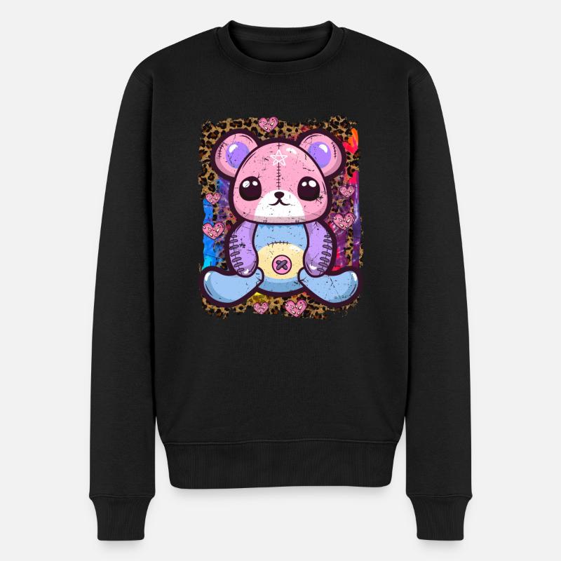 Ours en peluche goth kawaii - Pull Premium bio Homme - noir