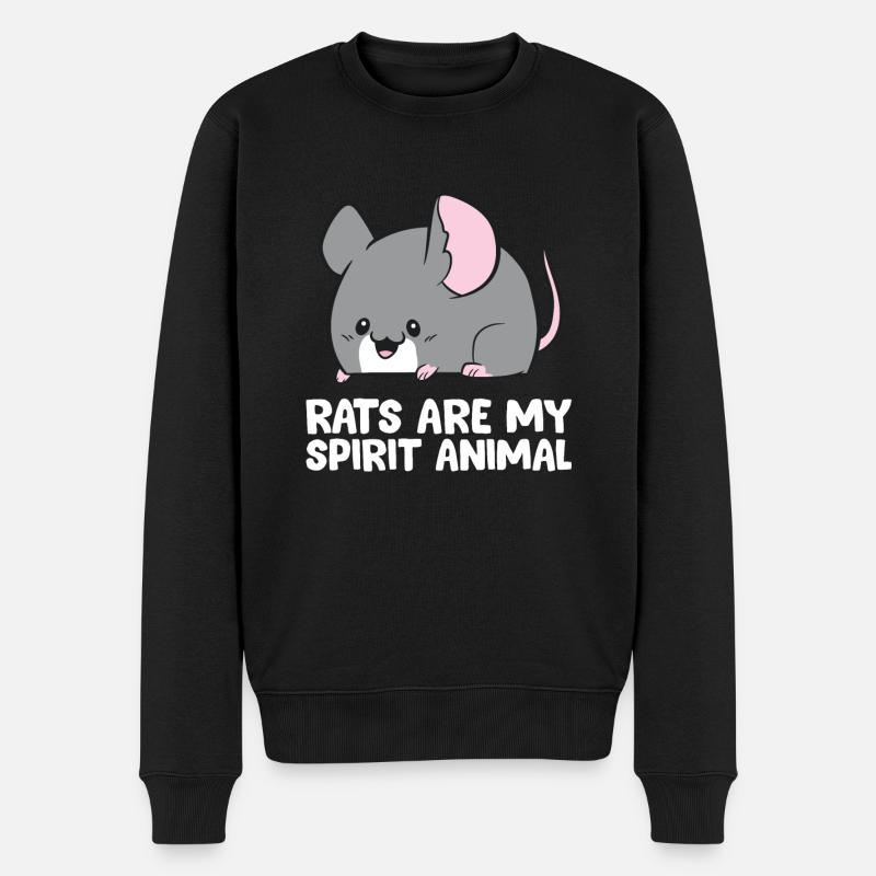 Ratten sind mein Seelentier Niedliche Ratte - Männer Premium Bio Pullover - Schwarz