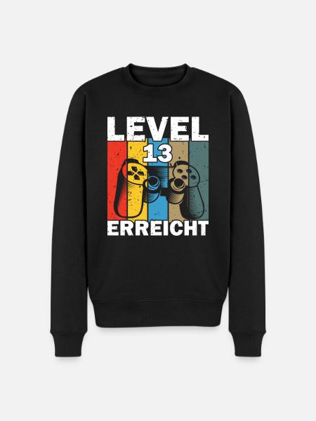 Level 13 Erreicht Gamer - Männer Premium Bio Pullover - Schwarz