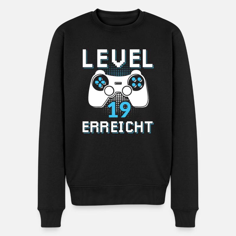 Level 19 Erreicht Gamer - Männer Premium Bio Pullover - Schwarz