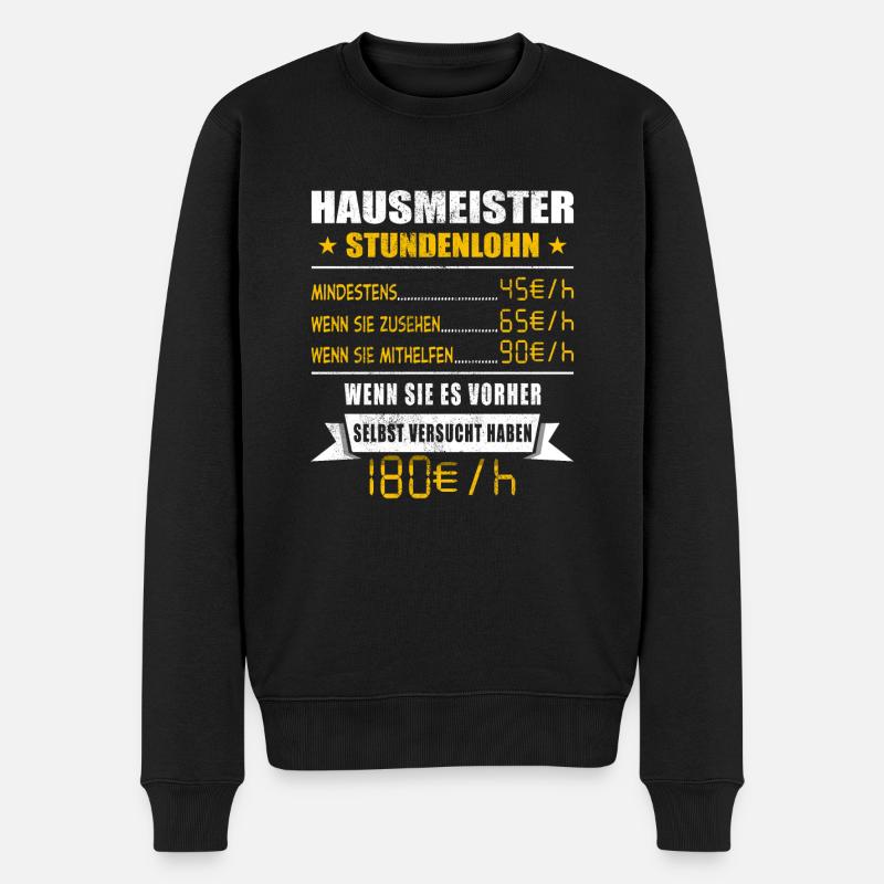 Hausmeister - Männer Premium Bio Pullover - Schwarz