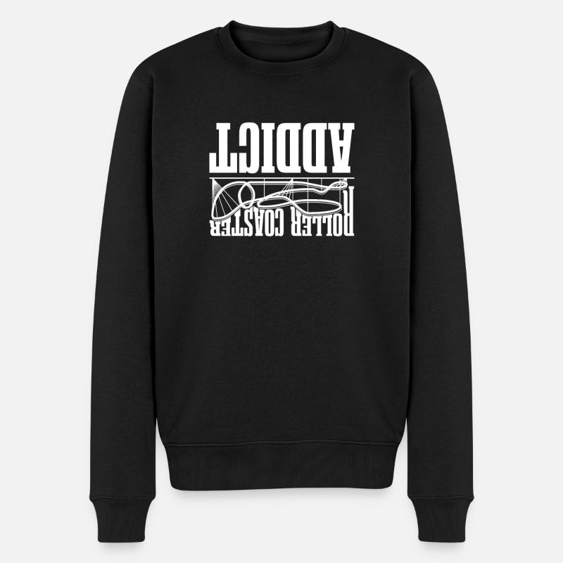 Roller Coaster Addict, Freizeitpark-Liebhaber - Männer Premium Bio Pullover - Schwarz