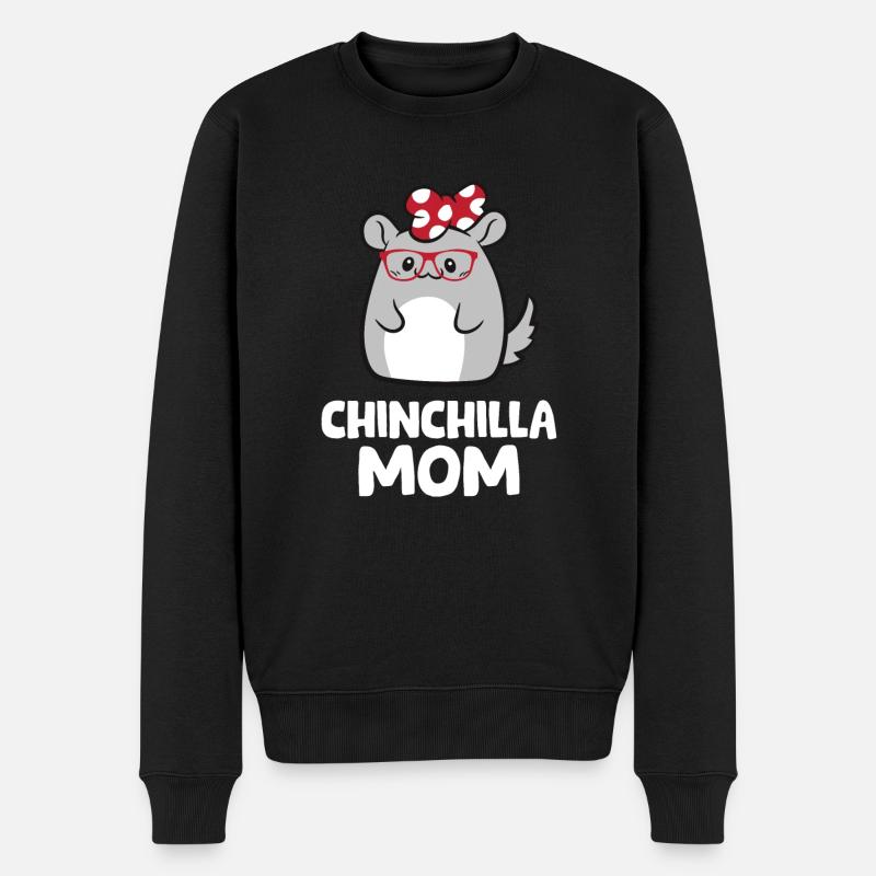 Chinchilla-Mama - Männer Premium Bio Pullover - Schwarz