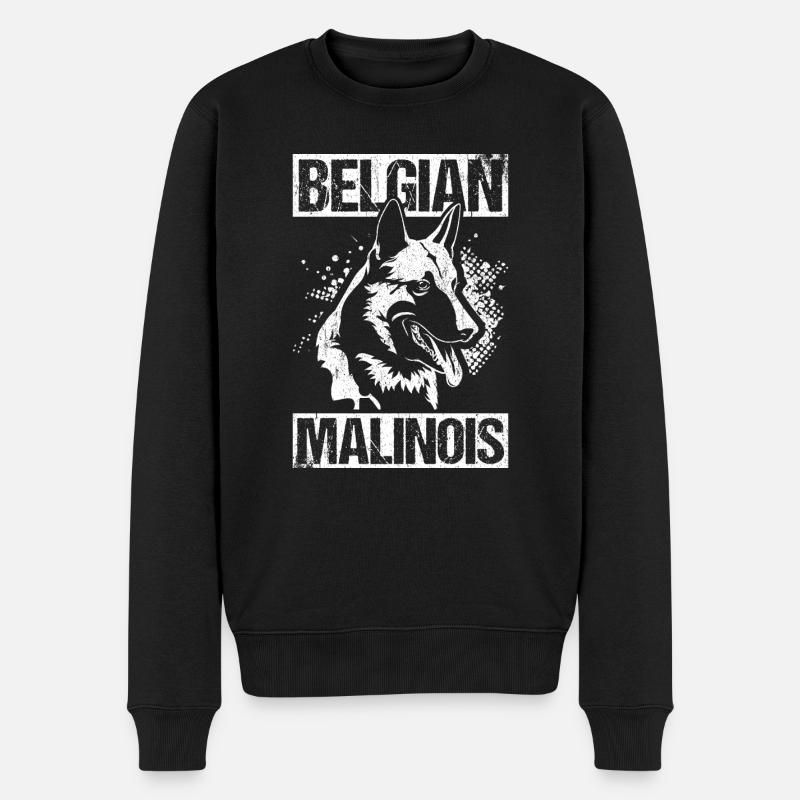 Belgian Malinois Hunde - Männer Premium Bio Pullover - Schwarz