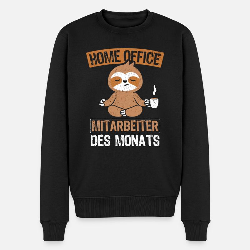 Home Office Mitarbeiter des Monats Spruch Homeoffi - Männer Premium Bio Pullover - Schwarz
