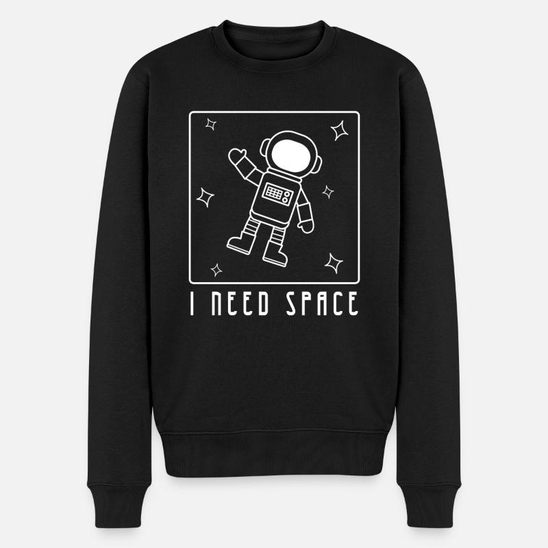 I Need Space - Männer Premium Bio Pullover - Schwarz