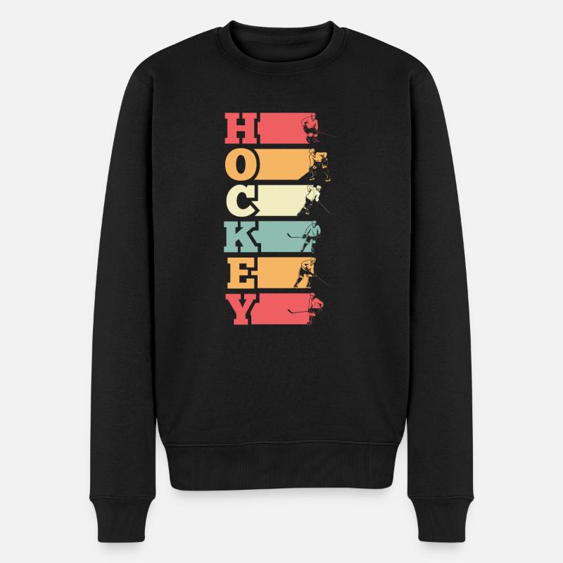Lustiges Eishockey Hockey Geschenk Geschenkidee - Männer Premium Bio Pullover - Schwarz