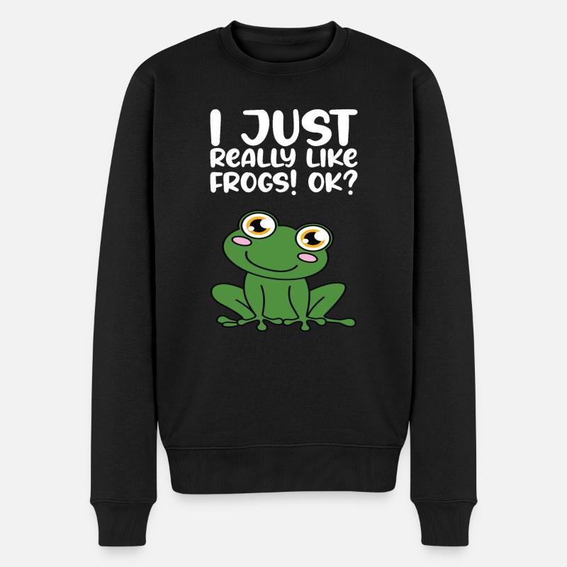 Ich Mag Frösche Einfach Sehr - Männer Premium Bio Pullover - Schwarz