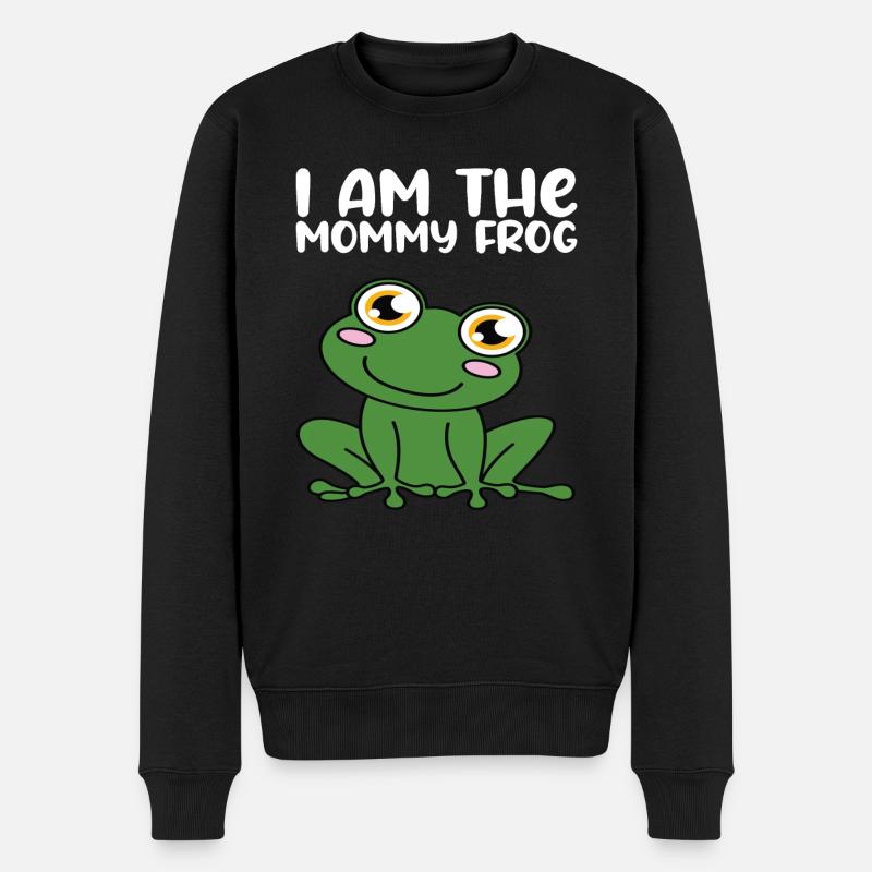 Ich Bin Der Mama-frosch - Männer Premium Bio Pullover - Schwarz