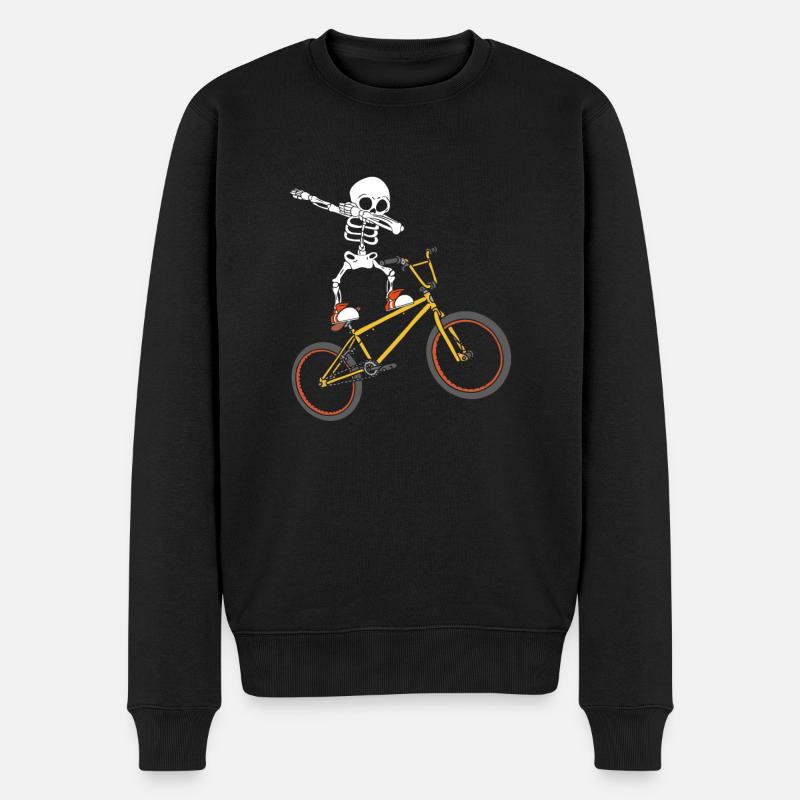Dabbing Skeleton BMX - Männer Premium Bio Pullover - Schwarz