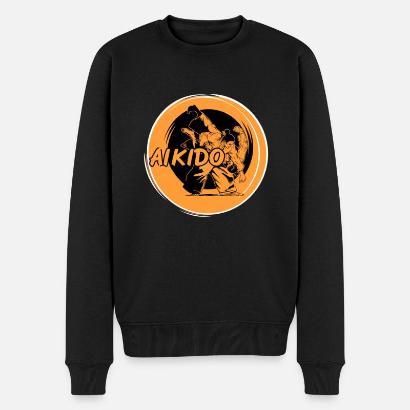 Awesome Cool Aikido Art T-Shirt Present Gift - Männer Premium Bio Pullover - Schwarz