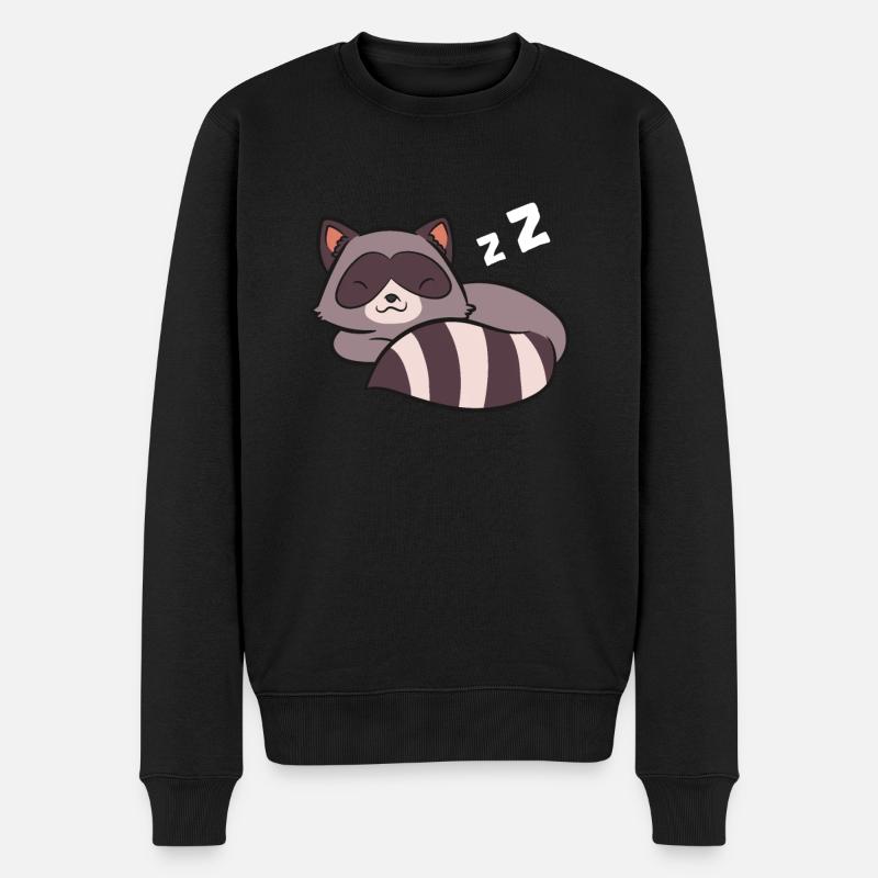 Raton laveur Dormant Drôle de pyjama raton laveur - Pull Premium bio Homme - noir