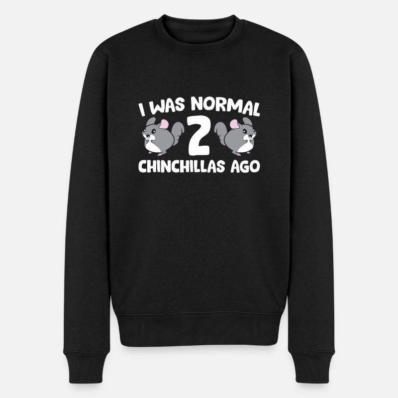 Chinchilla-Tierhalter Ich war vor 2 Chinchillas - Männer Premium Bio Pullover - Schwarz
