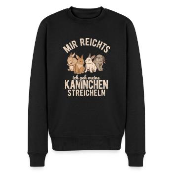 Mir reichts ich geh zu meinen Kaninchen Hasen Gesc - Männer Premium Bio Pullover - Schwarz - Vorne - Nico (187cm)