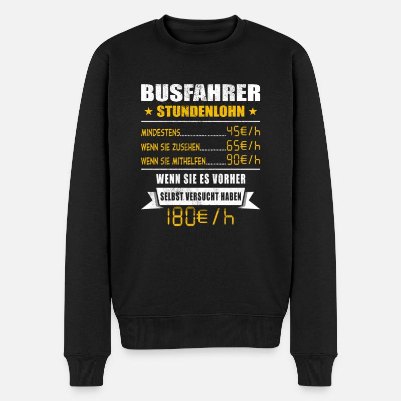 Busfahrer Stundenlohn Reisebus - Männer Premium Bio Pullover - Schwarz