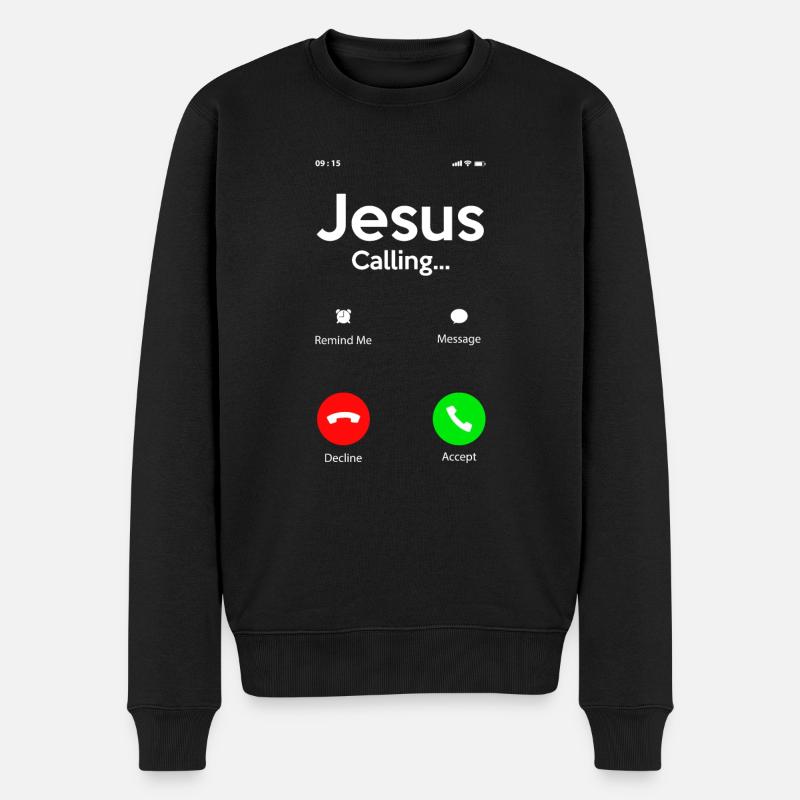 Jesus Christus Christ Religion Religiös - Männer Premium Bio Pullover - Schwarz
