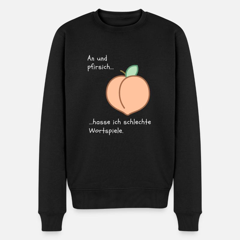 an und pfirsich - Männer Premium Bio Pullover - Schwarz