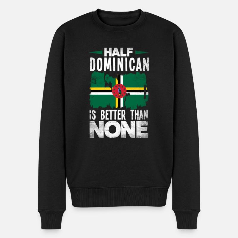 Dominique Drapeau Moitié Dominicain Est mieux que Rien - Pull Premium bio Homme - noir