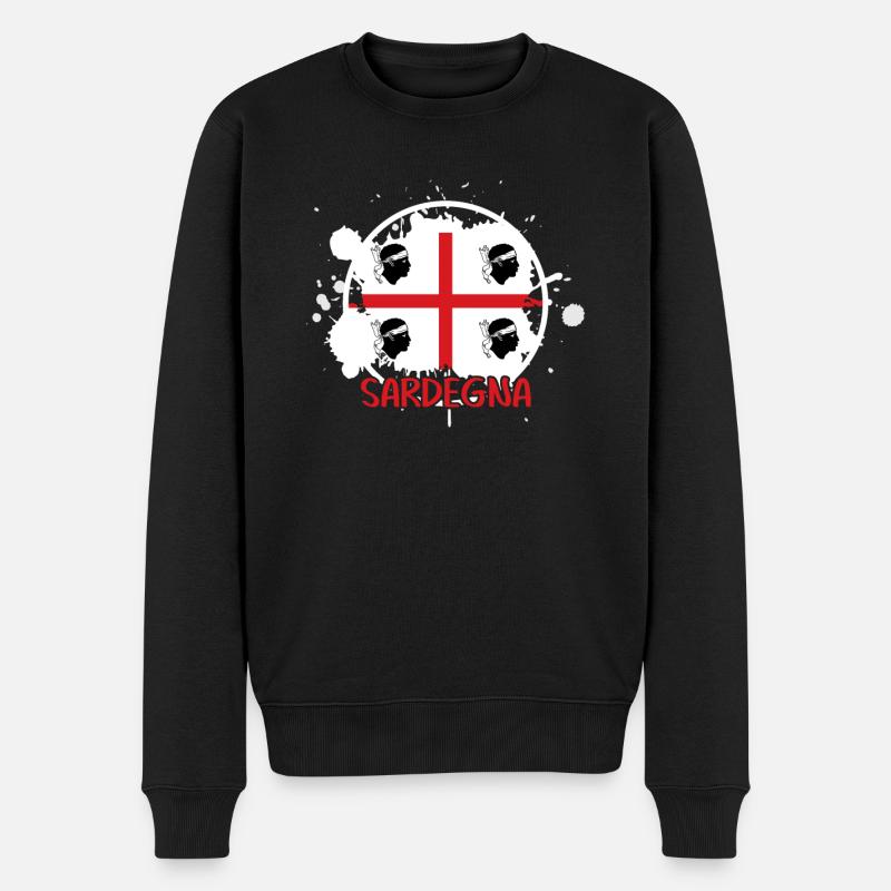 Sardegna Flagge Sardinien Sardinia - Männer Premium Bio Pullover - Schwarz