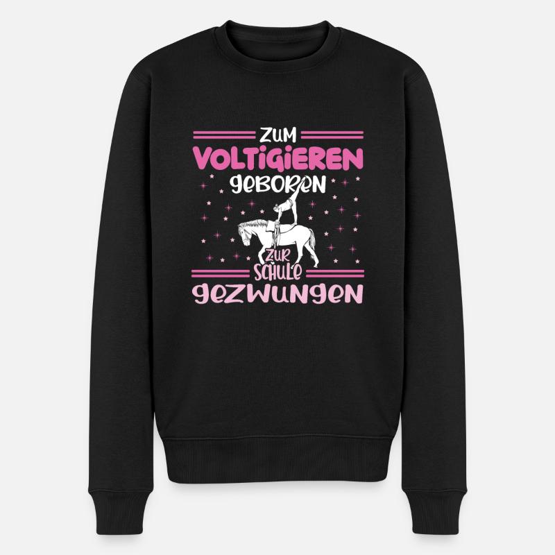 Voltigieren Volti Voltigier Pferde Pferdemädchen - Männer Premium Bio Pullover - Schwarz