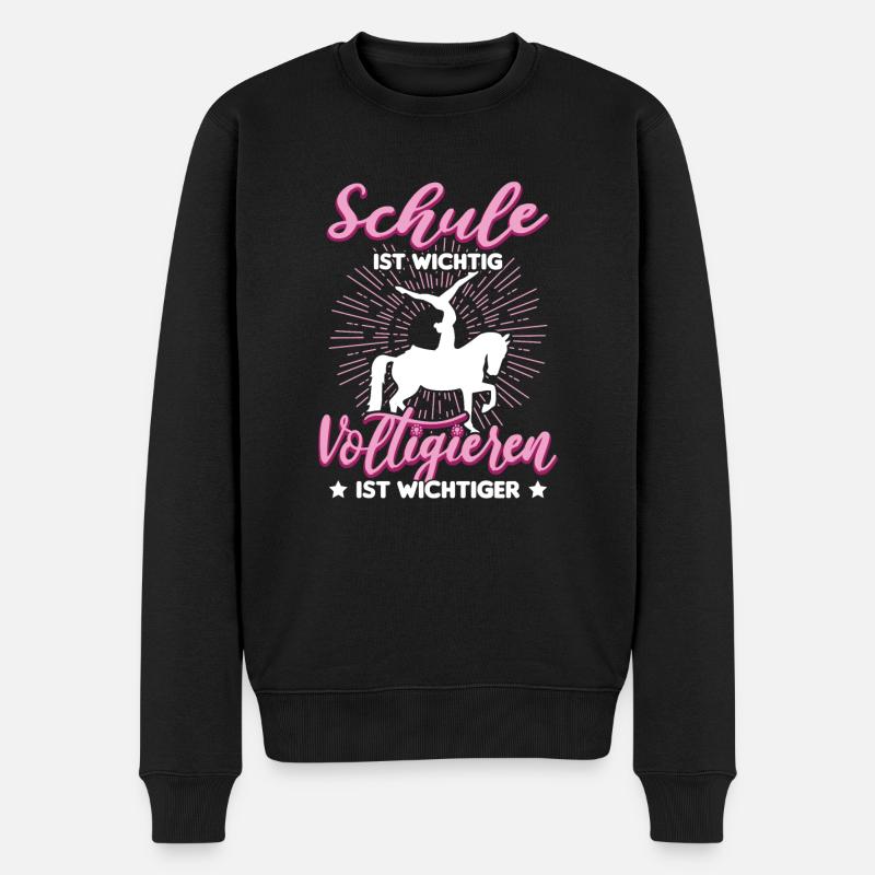 Voltigieren Volti Voltigier Pferde Pferdemädchen - Männer Premium Bio Pullover - Schwarz