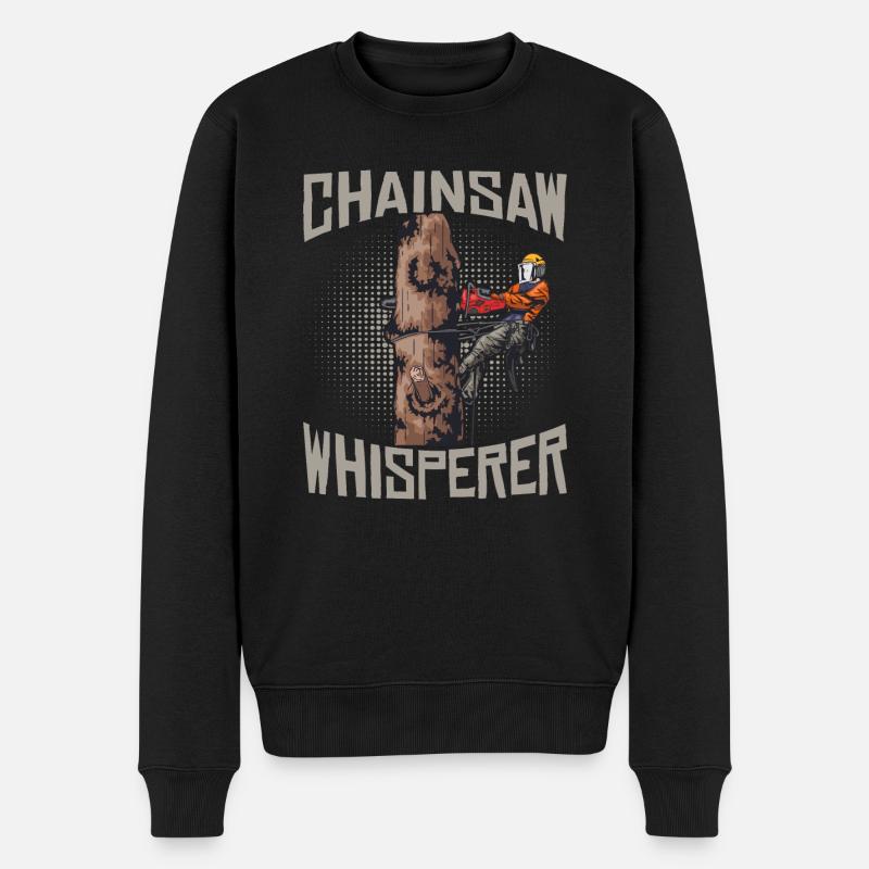 Tronçonneuse Chuchoteur Bûcheron Tronçonneuse - Pull Premium bio Homme - noir
