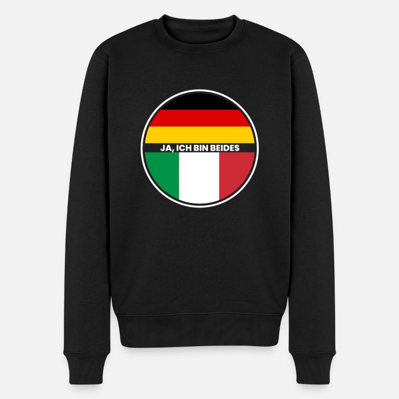 Ja Ich Bin Beides - Italiener und Deutscher - Männer Premium Bio Pullover - Schwarz