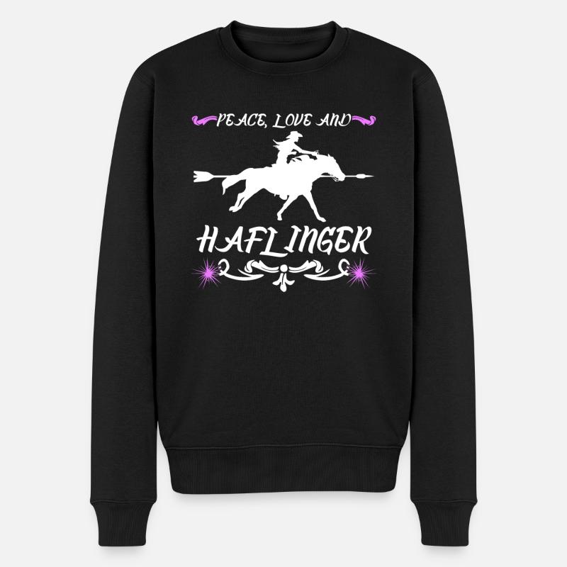 Haflinger Pferd - Männer Premium Bio Pullover - Schwarz