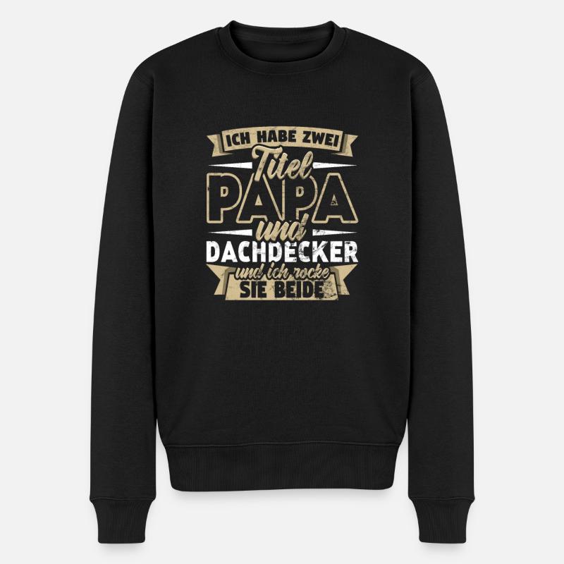 Dachdecker - Männer Premium Bio Pullover - Schwarz