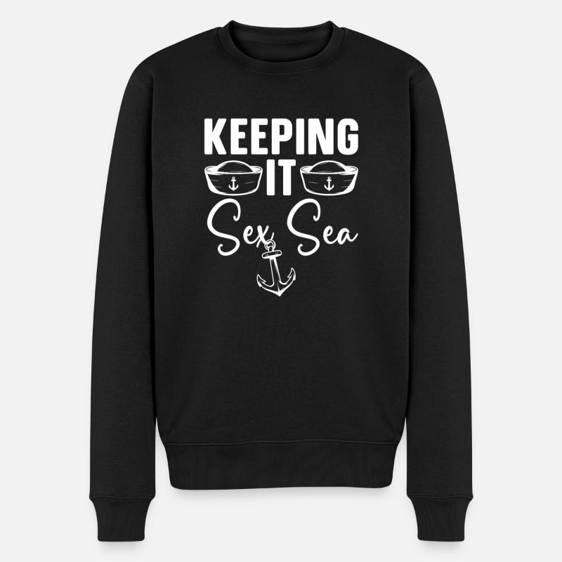 Seglen Segelboot Segler - Männer Premium Bio Pullover - Schwarz