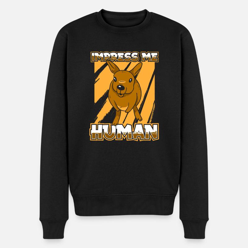 Känguru - Männer Premium Bio Pullover - Schwarz