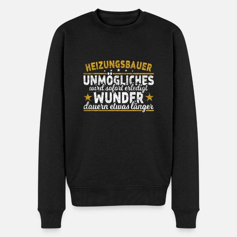 Heizungsbauer - Männer Premium Bio Pullover - Schwarz