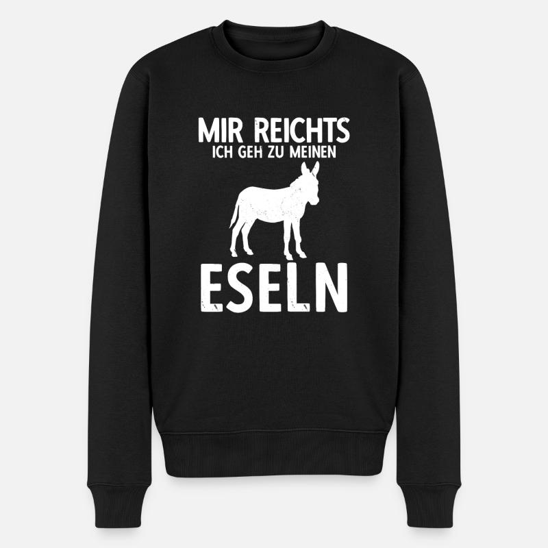 Eseln Bauernhof Esel Geschenk - Männer Premium Bio Pullover - Schwarz
