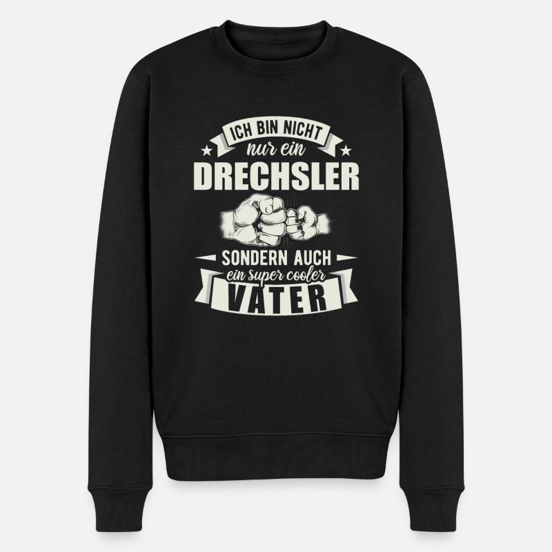 Drechsler - Männer Premium Bio Pullover - Schwarz