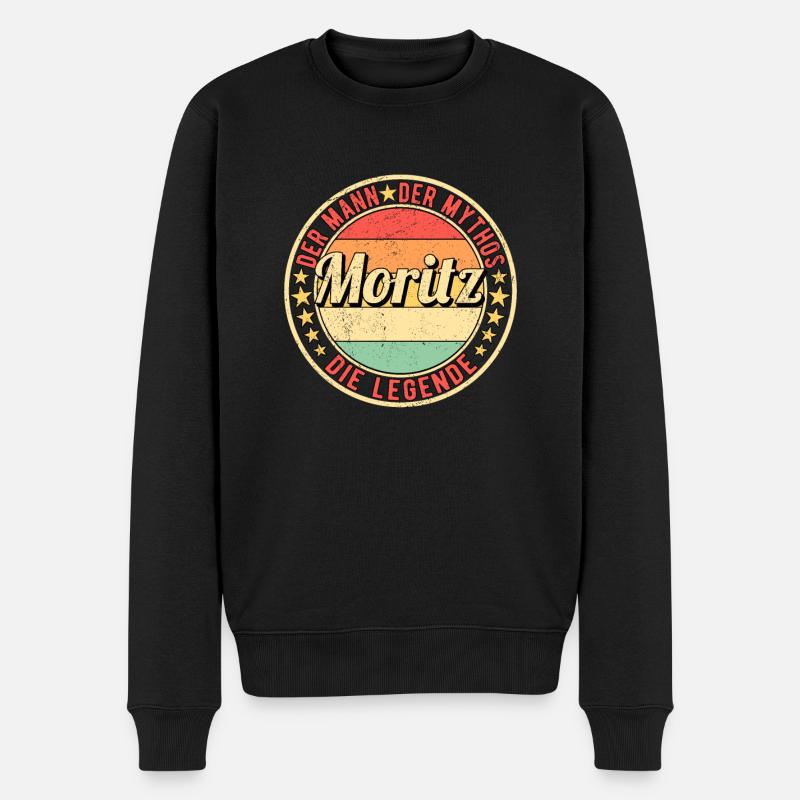 Moritz Der Mann Der Mythos Die Legende - Männer Premium Bio Pullover - Schwarz