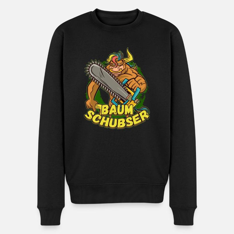 Baumschubser Forstwirt Geschenk Holzfäller - Männer Premium Bio Pullover - Schwarz