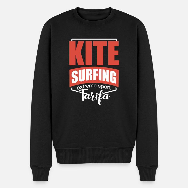 Tarifa Beach Spanien Kite-Surfing Paradies - Männer Premium Bio Pullover - Schwarz