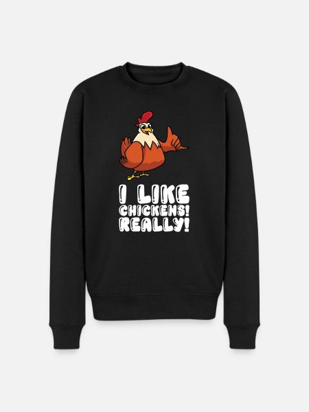 I really like chickens - Men's Premium Organic Jumper - black