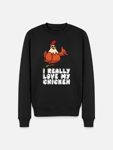 I really love my chicken - Men's Premium Organic Jumper - black