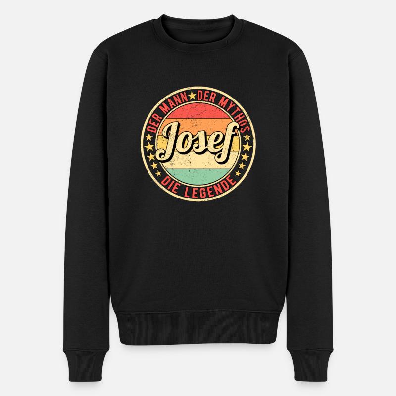 Josef Der Mann Der Mythos Die Legende - Männer Premium Bio Pullover - Schwarz