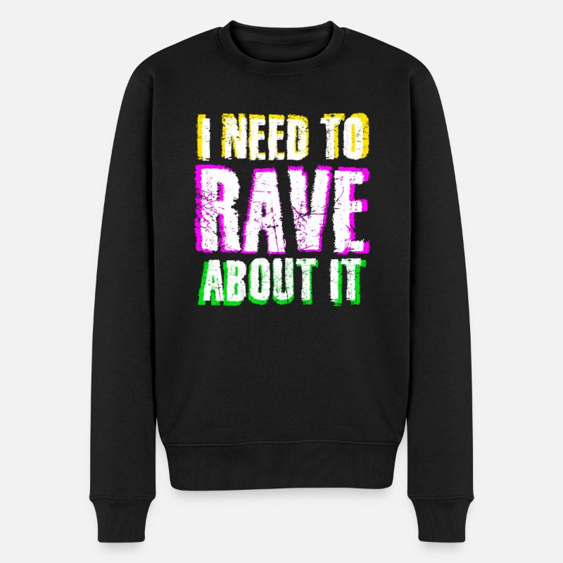 Raver Festival Techno Rave - Männer Premium Bio Pullover - Schwarz