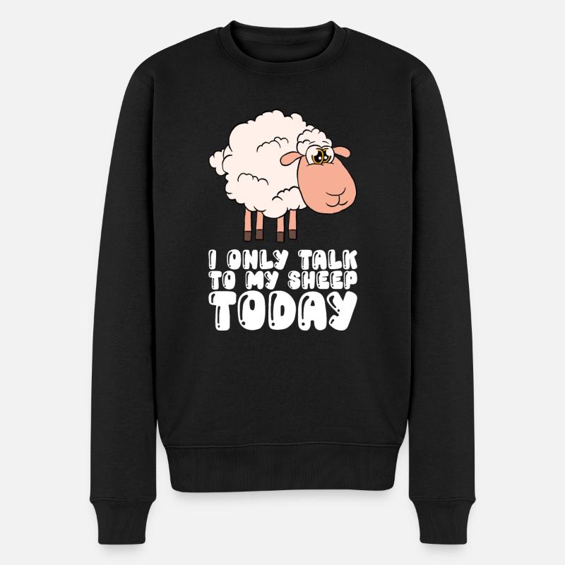 Ich Spreche Heute Nur Mit Meinen Schafen - Männer Premium Bio Pullover - Schwarz